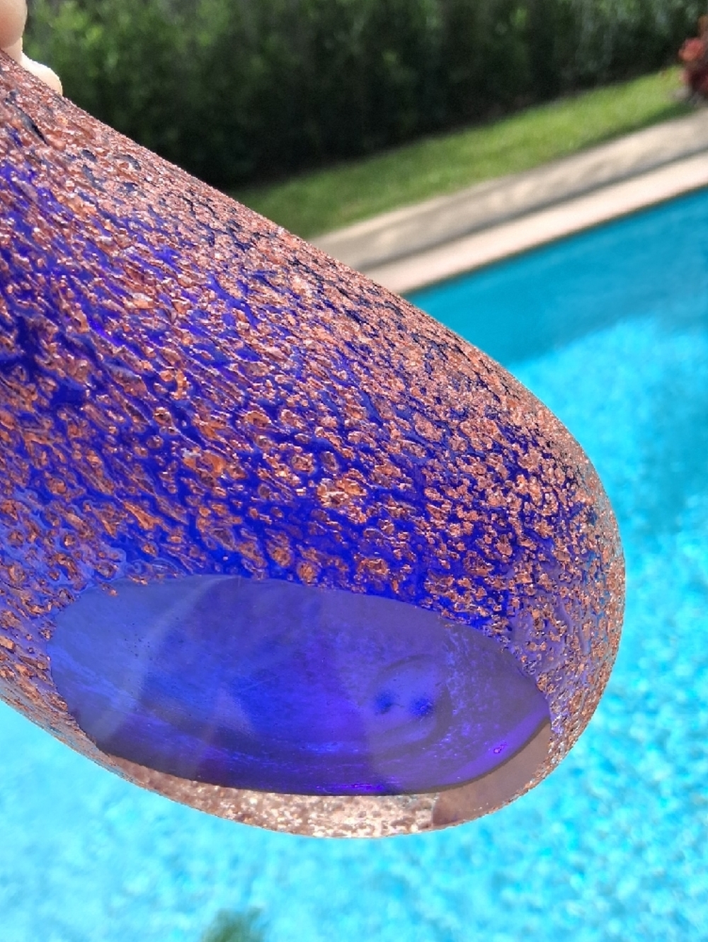 Super RARE Murano Cobalt Blue Glass Vase Gold TXTRD. By, Alessandro Mandruzzato. - Picture 6 of 16